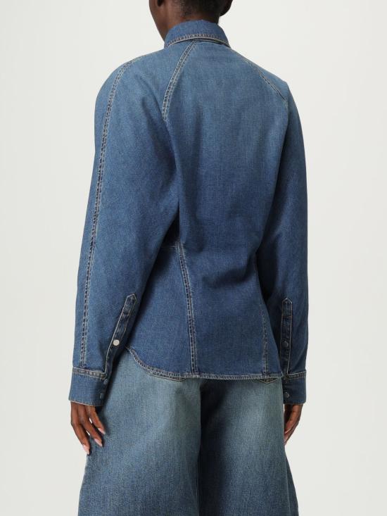 25FW 알라이아 블라우스 AA9C0988D004B 505 Blue - ALAIA