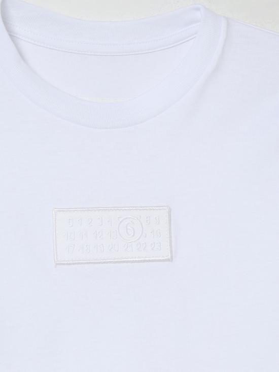 25FW [키즈] MM6 메종마르지엘라 티셔츠 M60906MM04I M6100 White - MM6 MAISON MARGIELA