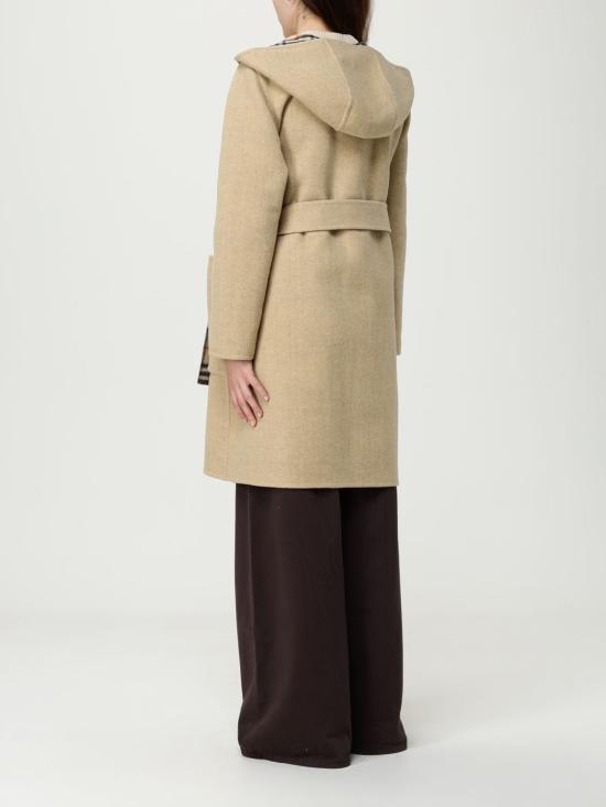 25FW 버버리 리버시블 울 후드 랩 코트 8113069 Sand - BURBERRY