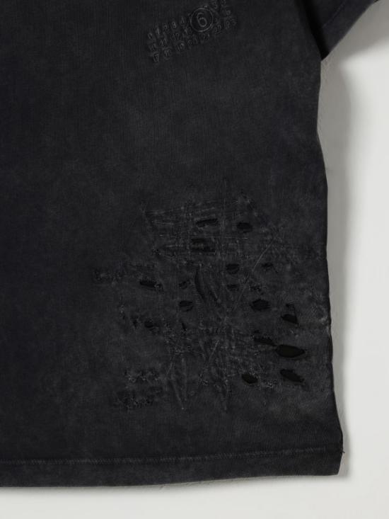 25FW [키즈] MM6 메종마르지엘라 티셔츠 M60874MM06B M6900 Black - MM6 MAISON MARGIELA