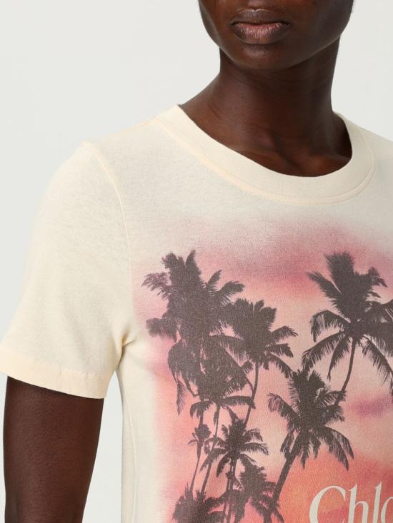 25FW 끌로에 반팔 티셔츠 CH25AJH08169 70G Yellow - CHLOE