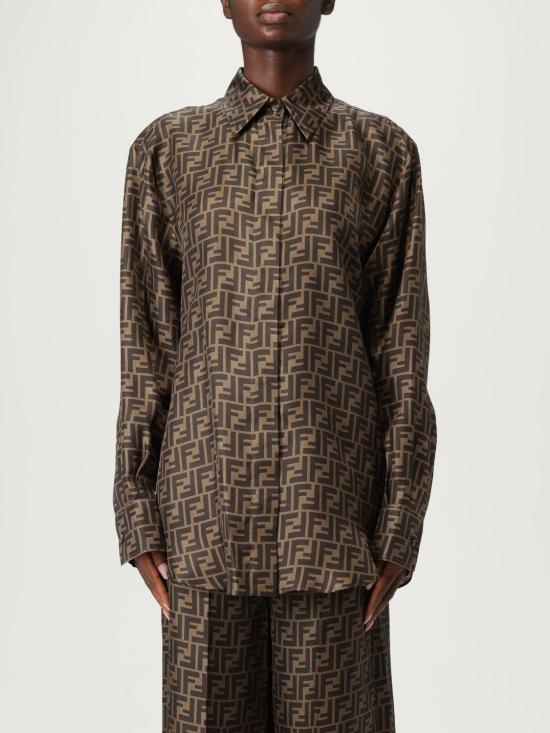 26SS 펜디 실크 셔츠 FS8107A8G3 F118W Tobacco