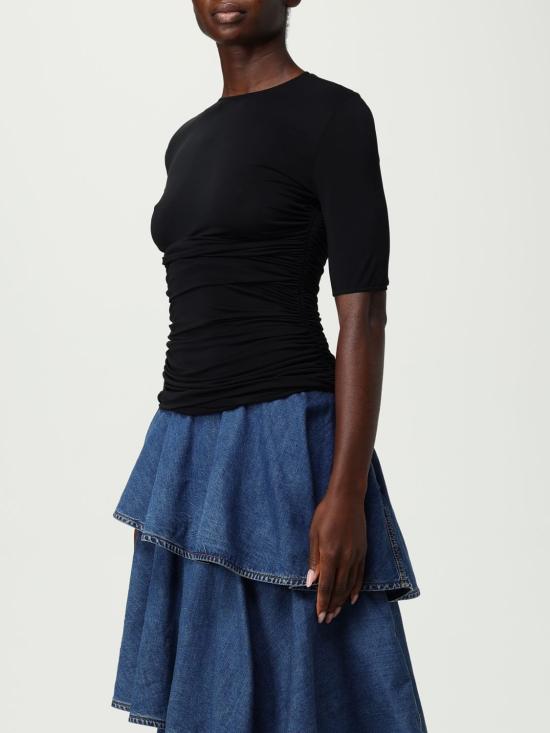 25FW 알라이아 반팔 티셔츠 AA9H1248J050B 995 Black - ALAIA