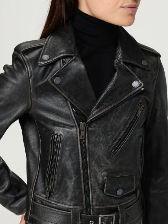 25FW 골든구스 가죽 자켓 GWP00848P00064790100 Black - GOLDEN GOOSE