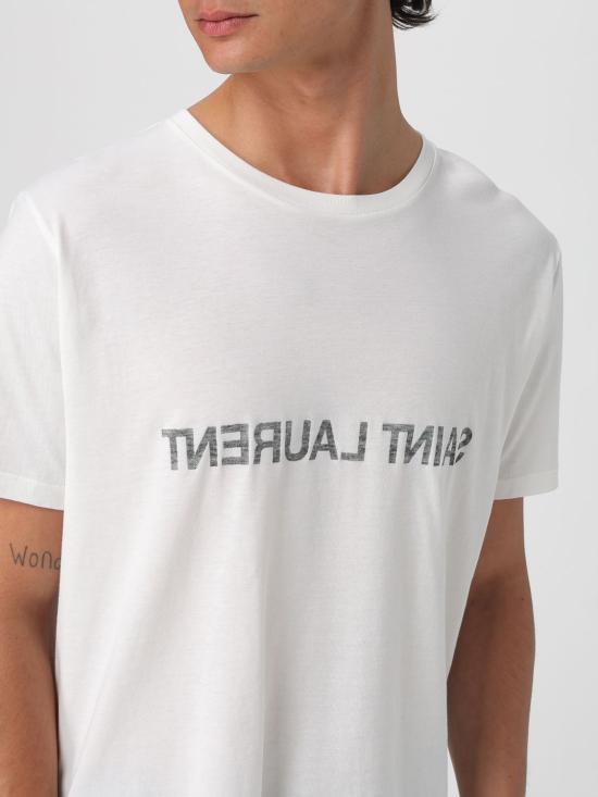 25FW 생로랑 리버스 티셔츠 663278Y37AW 9744 Natural - SAINT LAURENT