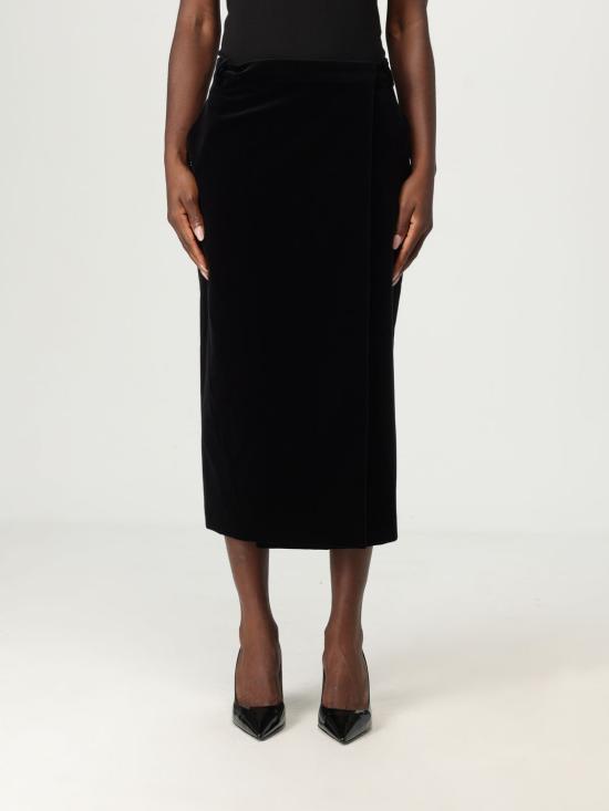 25FW 생로랑 미디 스커트 826769Y580T 1000 Black