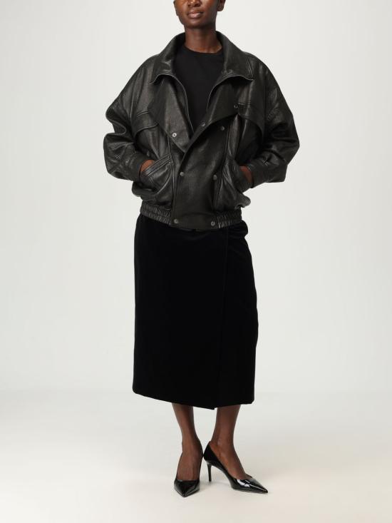 25FW 생로랑 미디 스커트 826769Y580T 1000 Black - SAINT LAURENT