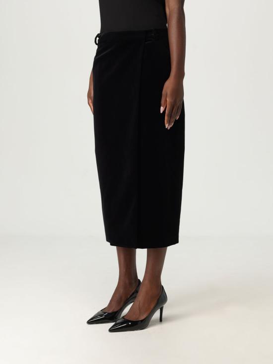 25FW 생로랑 미디 스커트 826769Y580T 1000 Black - SAINT LAURENT