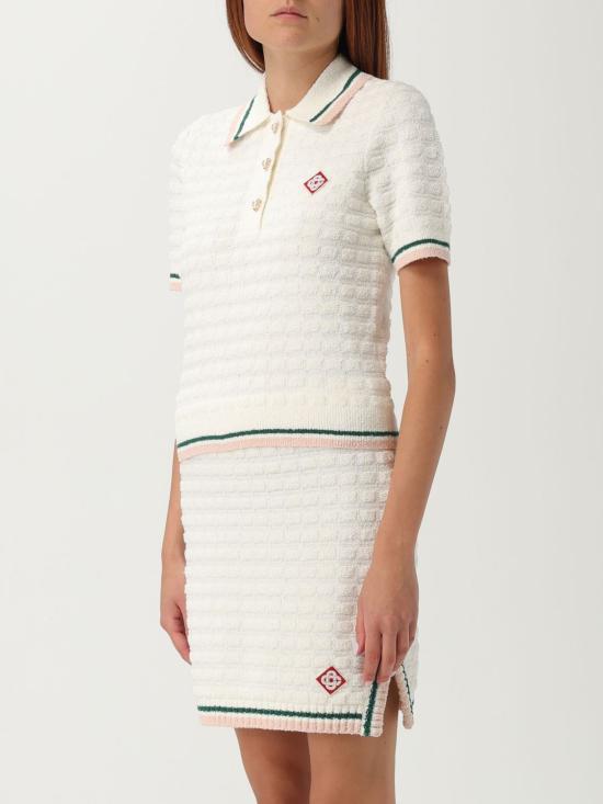 25FW 카사블랑카 반팔 티셔츠 WPF25KW1017 01 White - CASABLANCA