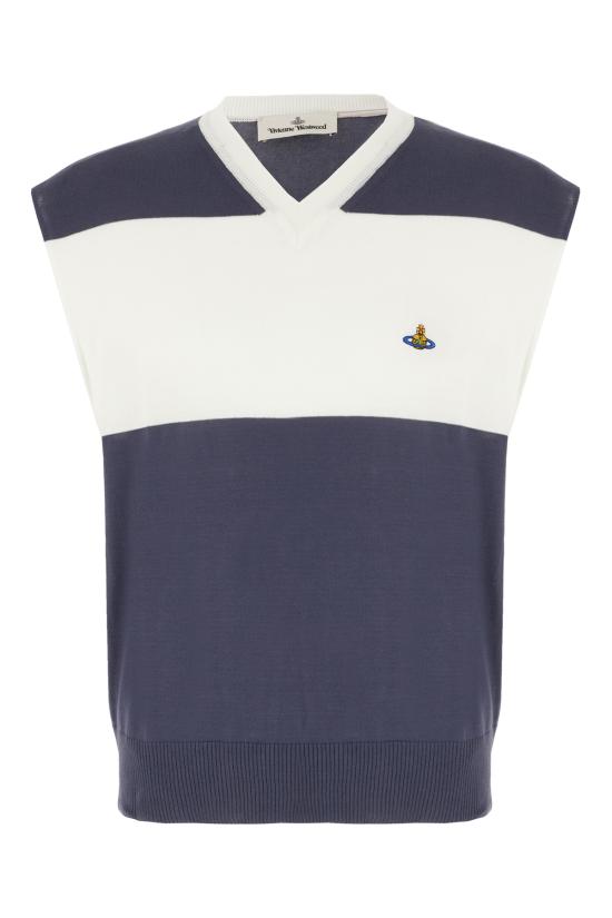 25SS 비비안웨스트우드 반팔 티셔츠 2701002JY003F O102 WHITE GREY BLUE