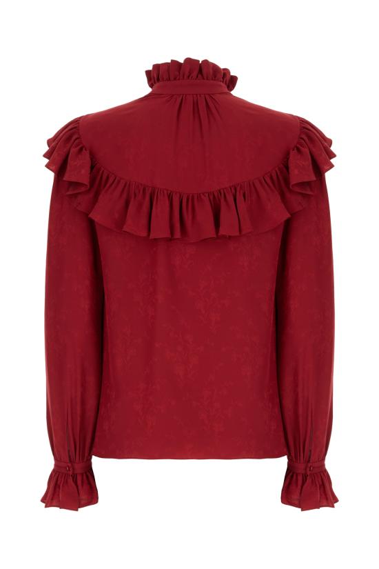 25FW 생로랑 블라우스 831783Y4K35 6067 GRENAT - SAINT LAURENT