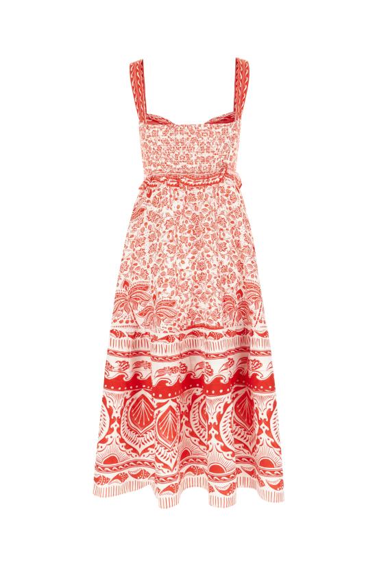 25FW 팜 리오 미디 원피스 336274 25090 RIVER RIDE RED - FARM RIO