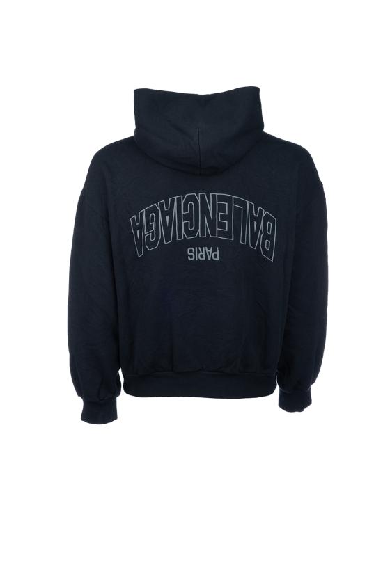 25FW 발렌시아가 후드 티셔츠 803264TSVU7 1750 FADED BLACK ANTHRACITE - BALENCIAGA