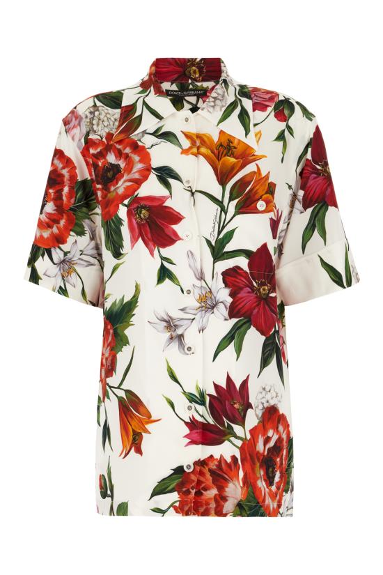 25FW 돌체앤가바나 셔츠 F5N17TFSA7V HA5PB ANEMONI GIGLI FONDO BIANCO