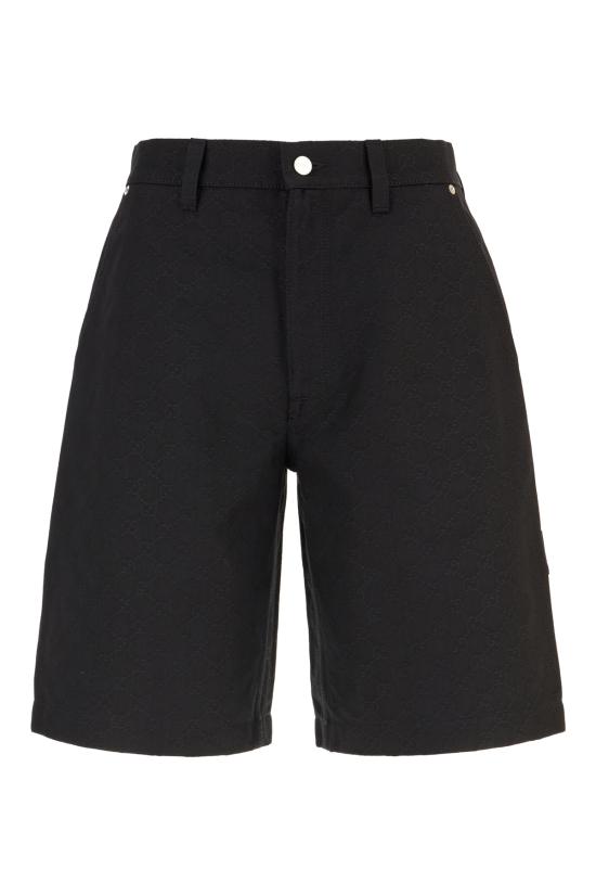 25FW 구찌 코튼 플랫 프론트 버뮤다 쇼츠 832377XDDCG 1000 NERO
