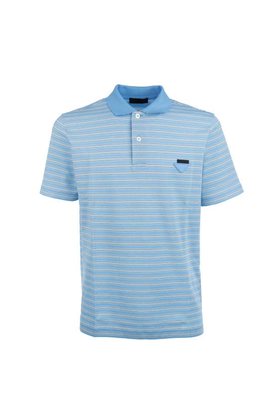 25FW 프라다 폴로 티셔츠 UJN76517KS F014E AZZURRO NERO