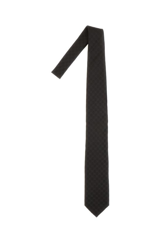 25FW 구찌 GG 패턴 실크 타이 4565204B002 1000 Black - GUCCI