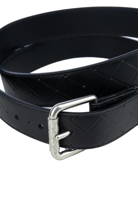 26SS 보테가베네타 인트레치아토 가죽 벨트 837724V0AQ1 8803 Nero - BOTTEGA VENETA