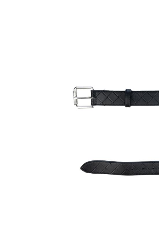26SS 보테가베네타 인트레치아토 가죽 벨트 837724V0AQ1 8803 Nero - BOTTEGA VENETA