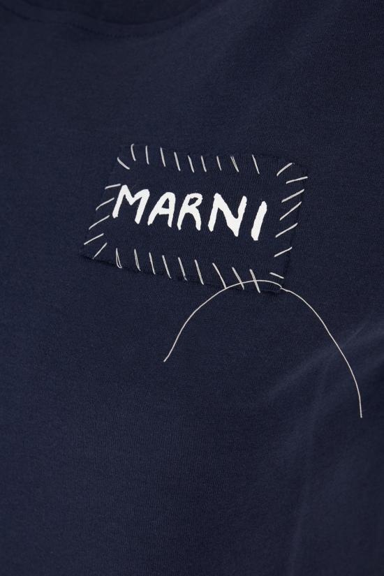 25FW 마르니 반팔 티셔츠 THJE0293X0UTC446 00B99 BLUBLACK - MARNI