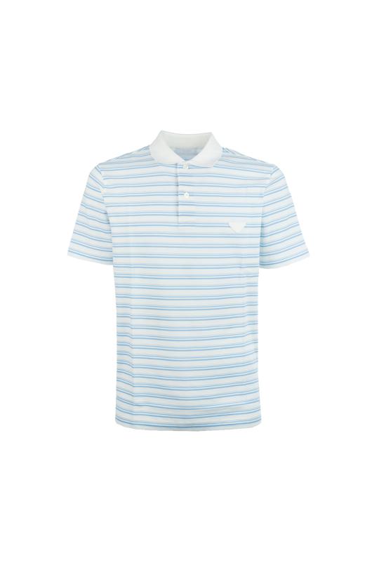 25FW 프라다 폴로 티셔츠 UJN76517KS F0W3B BIANCO AZZURRO