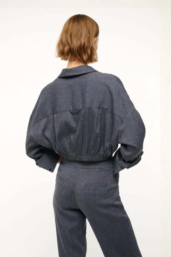  스타우드 크롭 팬츠 낵 리넨 팬츠 샴브레이 - STAUD