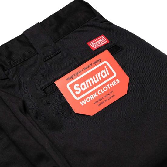  사무라이 진스 스트레이트 팬츠 사무라이 진 SWC500 WP CE T/C 트윌 팬츠 미드라이즈 슬림 스트레이트 블랙 - SAMURAI JEANS