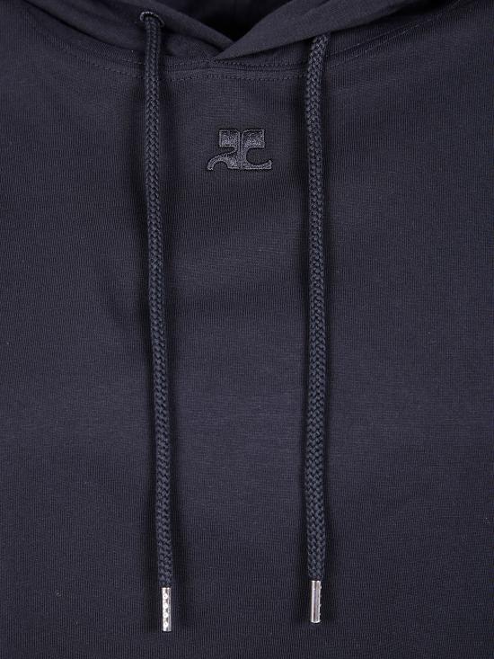 25FW 쿠레쥬 후드 티셔츠 325JTS225JS0233 9999 BLACK - COURREGES