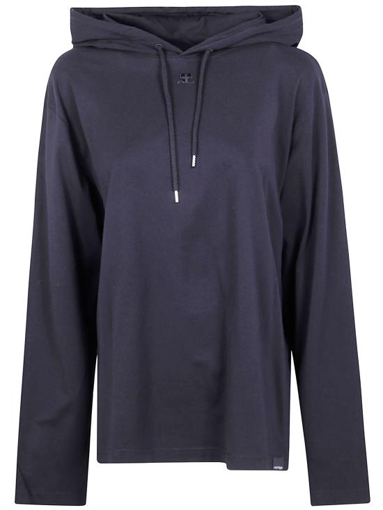 25FW 쿠레쥬 후드 티셔츠 325JTS225JS0233 9999 BLACK - COURREGES