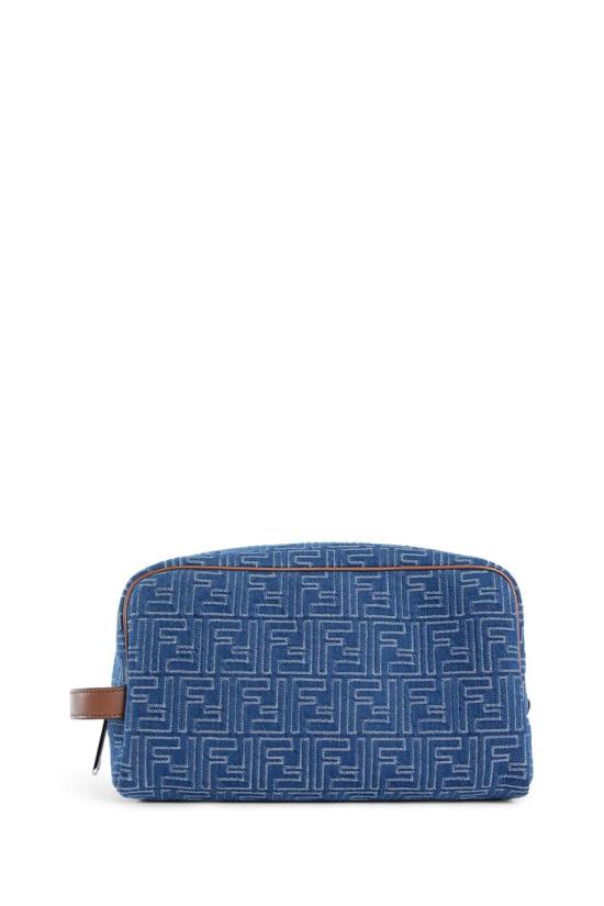 25FW 펜디 FF 자카드 토일레트리 케이스 파우치  7N0141AUGO F1SCG BLUE