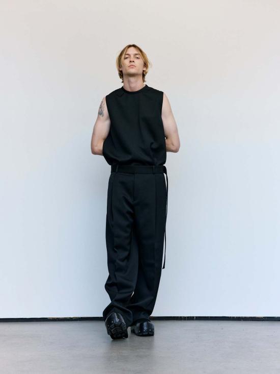  질샌더 민소매 티셔츠 Jil Sander Grain De Poudre 울 탱크탑 - JIL SANDER