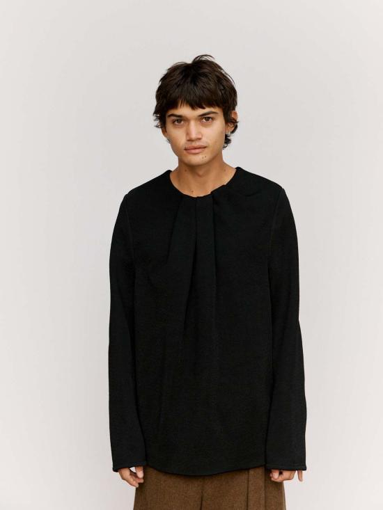  질샌더 긴팔 티셔츠 질 샌더 텍스처드 비스코스 매듭 롱슬리브 탑 - JIL SANDER