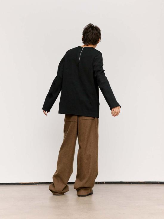 질샌더 긴팔 티셔츠 질 샌더 텍스처드 비스코스 매듭 롱슬리브 탑 - JIL SANDER