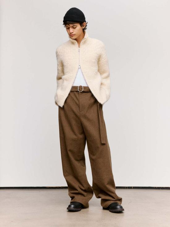  질샌더 스웨터 질 샌더 초크 알파카 집업 스웨터 - JIL SANDER