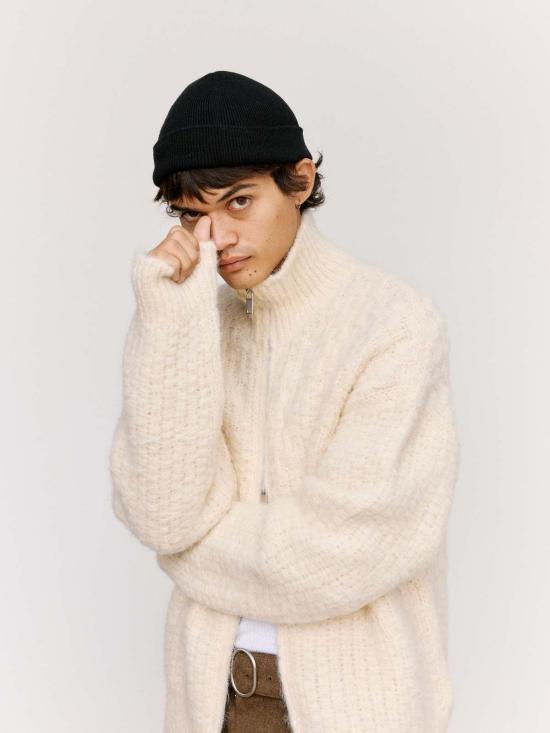 질샌더 스웨터 질 샌더 초크 알파카 집업 스웨터 - JIL SANDER