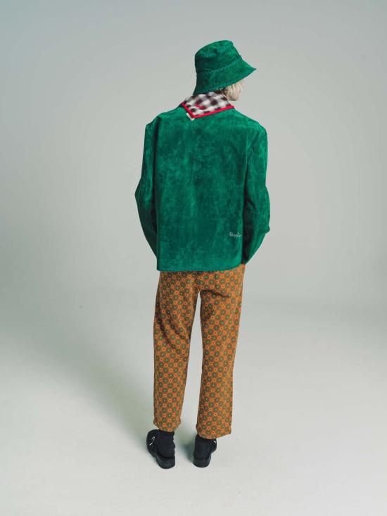  보디 스트레이트 팬츠 플로럴 자카드 스웨트팬츠 브라운 - BODE