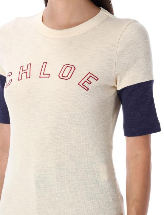 25FW 끌로에 반팔 티셔츠 25ACH25AJH01174 107 Beige - CHLOE
