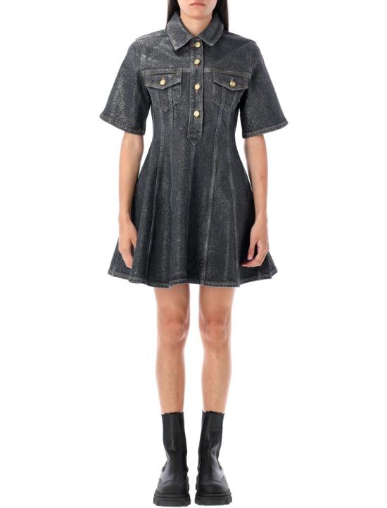 25FW 가니 숏 원피스 25AJ18026986 006 WASHED BLACK