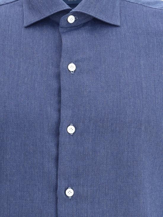 25FW 피나모레 긴팔 셔츠 MLZNPSZL060335 06 BLUE - FINAMORE