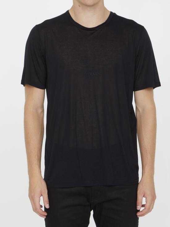 25FW 생로랑 반팔 티셔츠 749102 BLACK