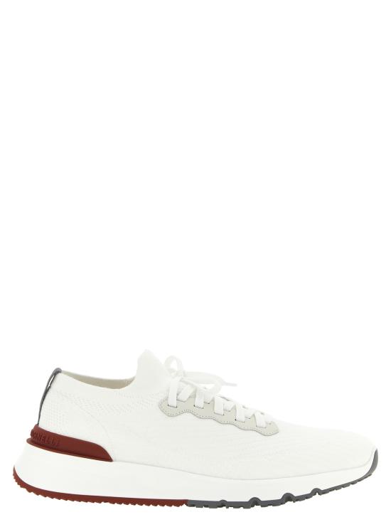 26SS 브루넬로 쿠치넬리 코튼 니트 세미 폴리쉬드 카프스킨 러너 MZUPMBO252CJ987 White