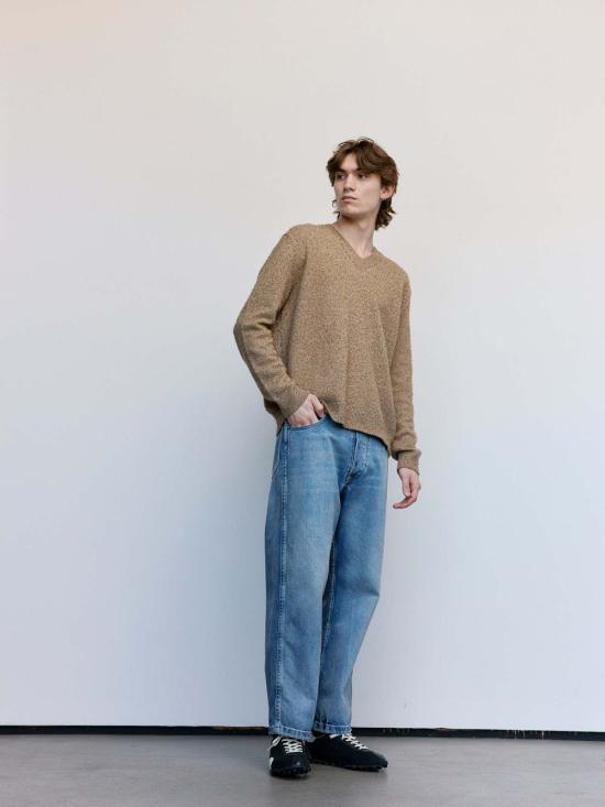  마르지엘라 스웨터 메종  월넛 울 필링 V넥 - MAISON MARGIELA