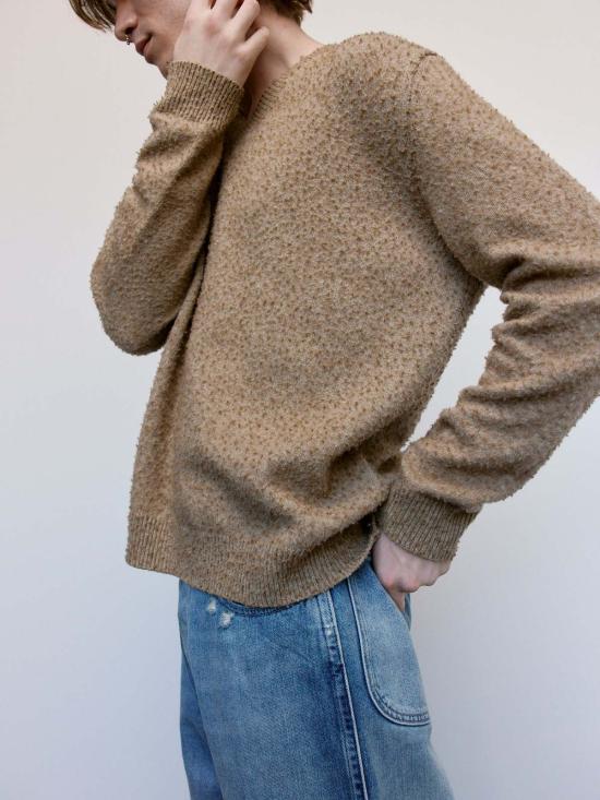  마르지엘라 스웨터 메종  월넛 울 필링 V넥