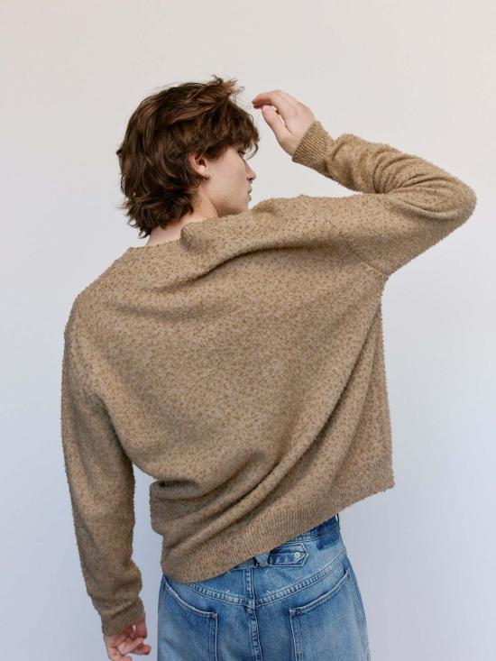  마르지엘라 스웨터 메종  월넛 울 필링 V넥 - MAISON MARGIELA