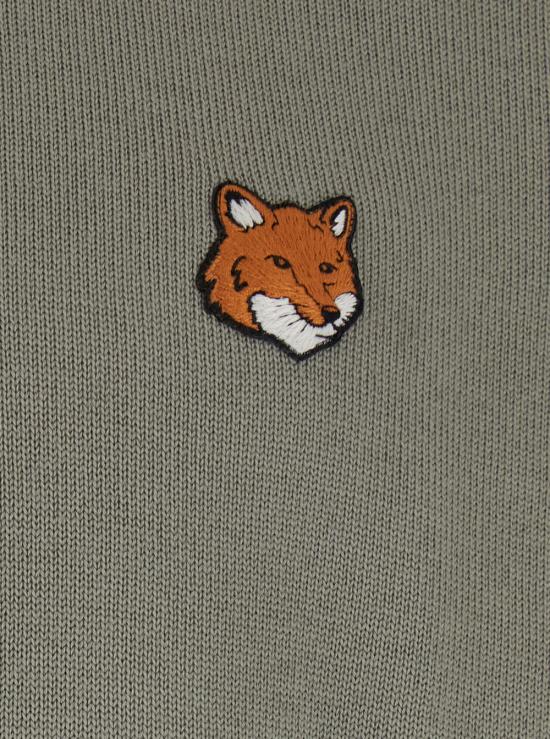 25FW 메종키츠네 폭스 헤드 메리노 레귤러 스웨터 PM00801KT1181P131 Green - MAISON KITSUNE