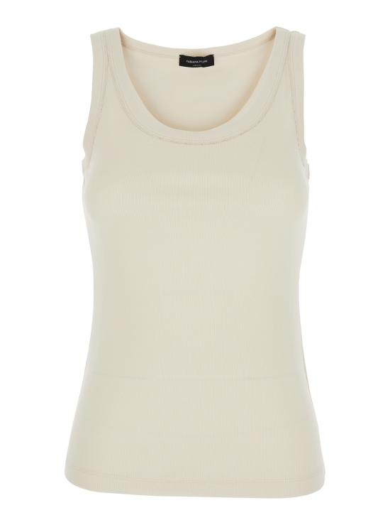 25FW 파비아나 필리피 민소매 티셔츠 JED215F602L5420145 White