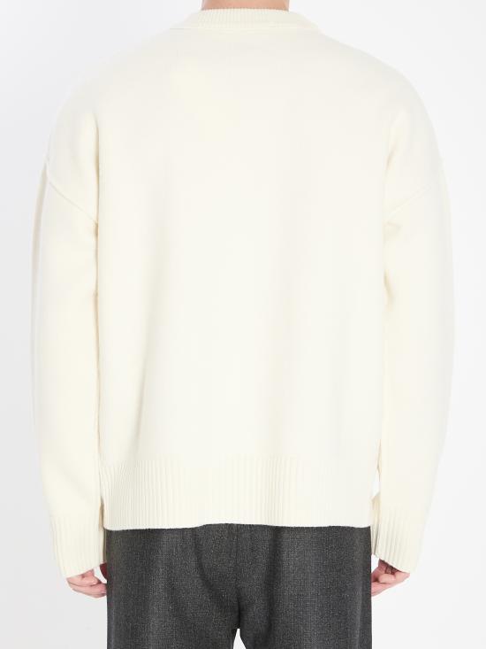 25FW 아미 빅 하트 울 크루넥 스웨터 UKS838 WHITE - AMI