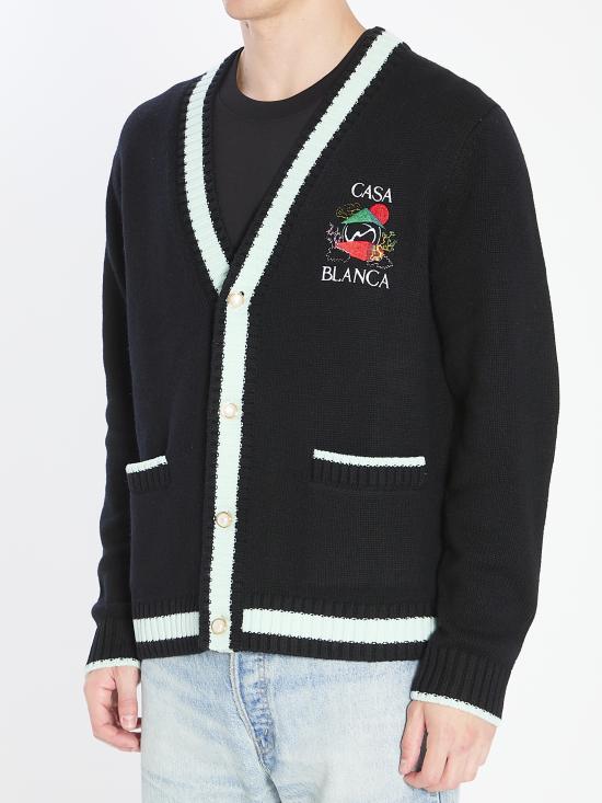 25FW 카사블랑카 스웨터 MPF25KW100101 BLACK - CASABLANCA