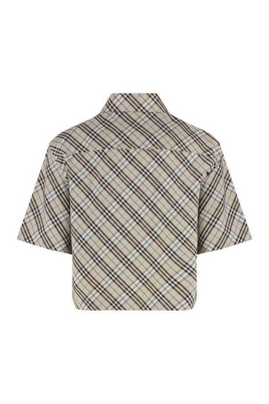  버버리 체크 크롭 코튼 셔츠 8101121162701 C1849 grey - BURBERRY