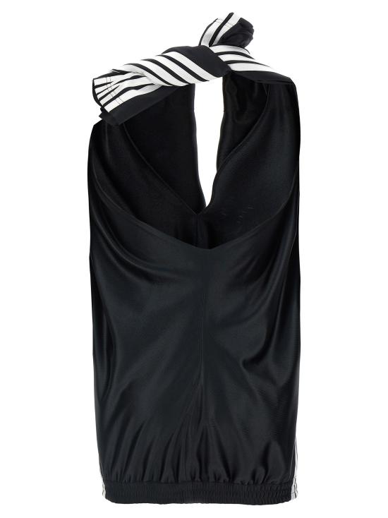 25FW 발렌시아가 숏 원피스 838791TLV291000 White Black - BALENCIAGA